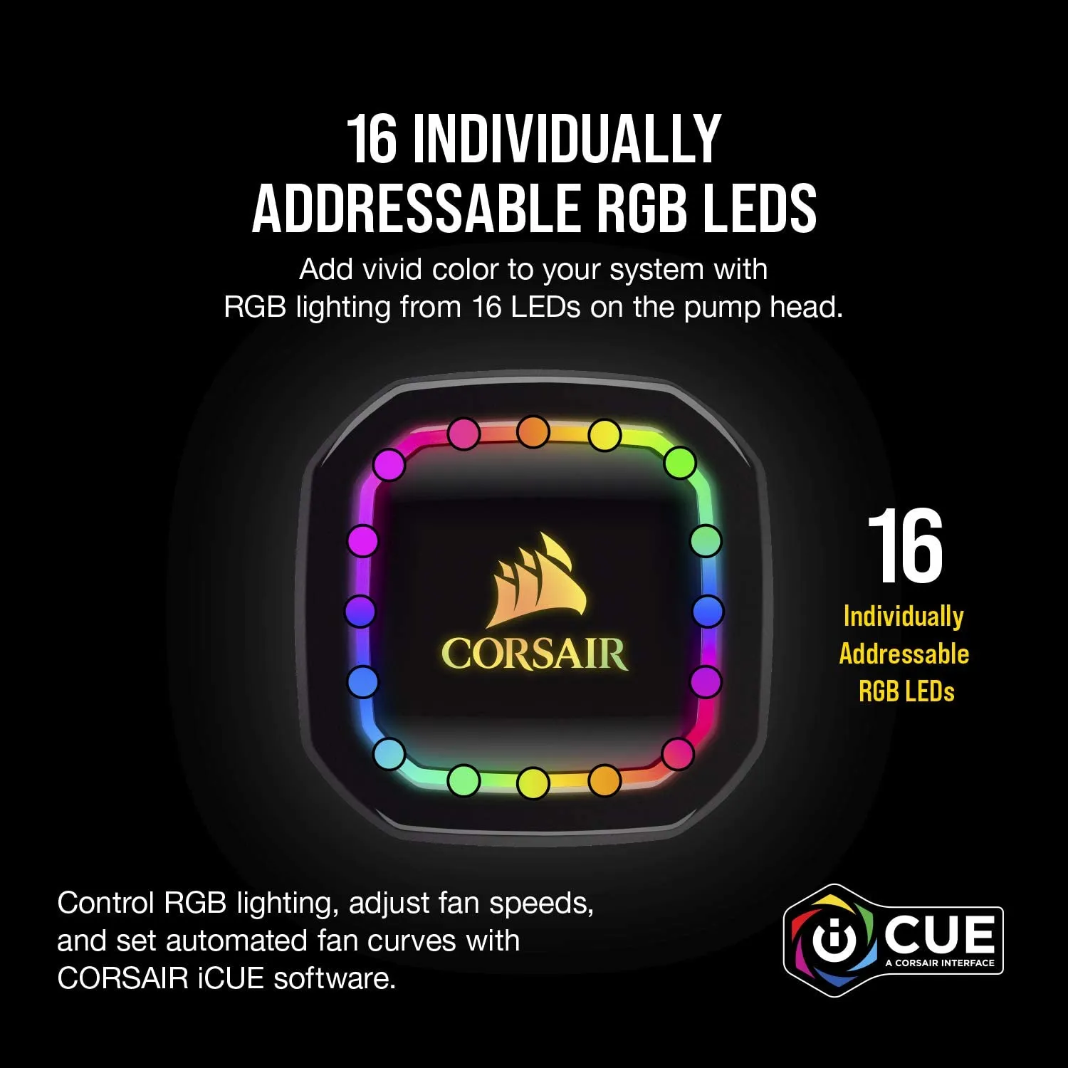 Corsair iCUE H115i PRO XT RGB Liquid CPU Cooler (280mm Radiator, Two 140mm Corsair ML Series PWM Fans, 400 to 2,000 RPM, Advanced RGB Lighting) Black