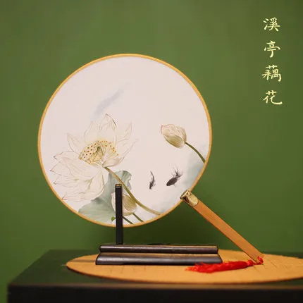 Cotton And Linen Hand-made Bamboo Bone Classical Chinese Fan Single Side 99