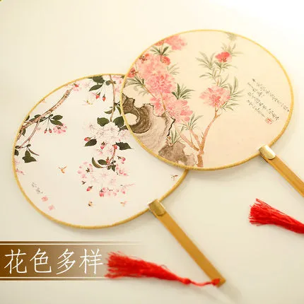 Cotton And Linen Hand-made Bamboo Bone Classical Chinese Fan Single Side 99