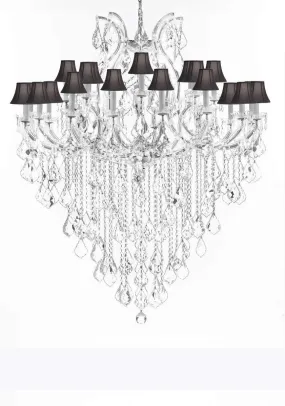 Crystal Chandelier Lighting Chandeliers H59"X W46" Great for The Foyer, Entry Way, Living Room, Family Room and More! w/Black Shades - A83-B12/BLACKSHADES/CS/2MT/24 1