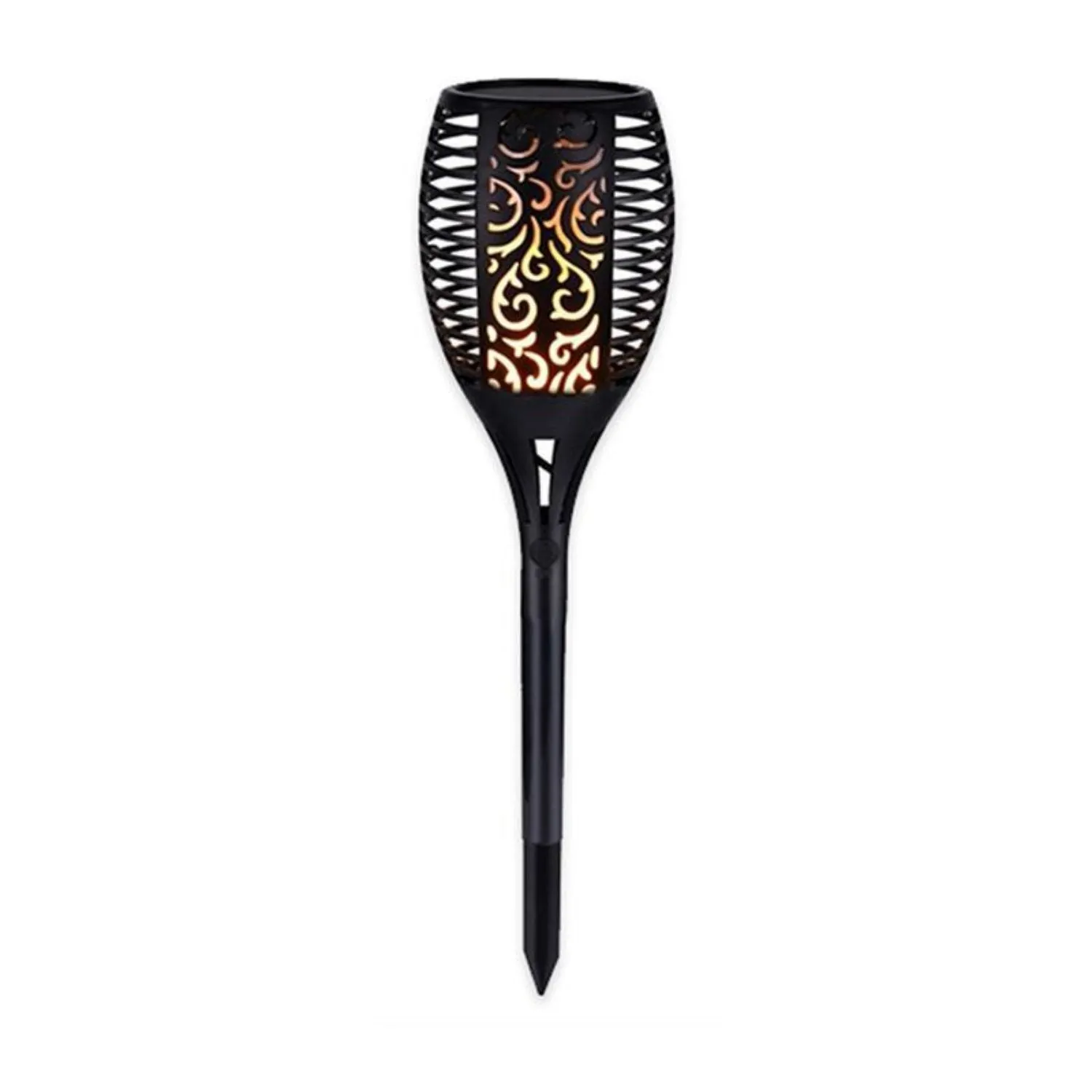 Decorative Tiki Torch Light IP65 with 0.88w Build-in Solar Panel in Black Solar Lighting Direct