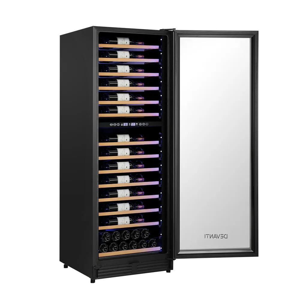 Dual Zone 128 Bottle Wine Cooler with UV Glass - Devanti