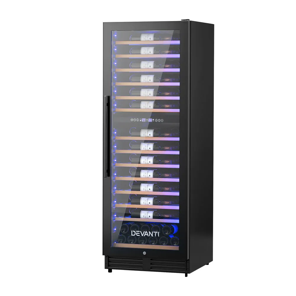 Dual Zone 128 Bottle Wine Cooler with UV Glass - Devanti