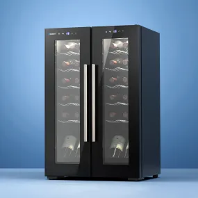 Dual Zone 24 Bottle Wine Cooler w/ UV Glass, Devanti