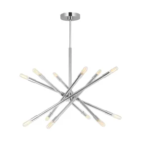 Eastyn 28 in. 12 lights Chandelier Polished Nickel finish