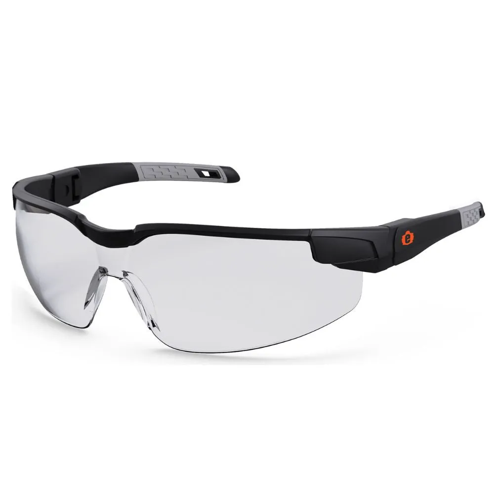 Ergodyne 50061 DELLENGER-AF Clear Lens Matte Black Anti-Fog Safety Glasses Adjustable Temples