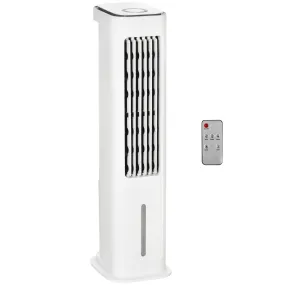 Evaporative Air Cooler, Oscillating Ice Cooling Fan with 3 Modes, 3 Speeds, Remote Control, Timer, and Oscillation, White