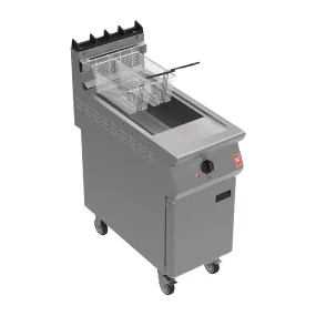 Falcon F900 Twin Basket Fryer with Fryer Angel on Castors Natural Gas