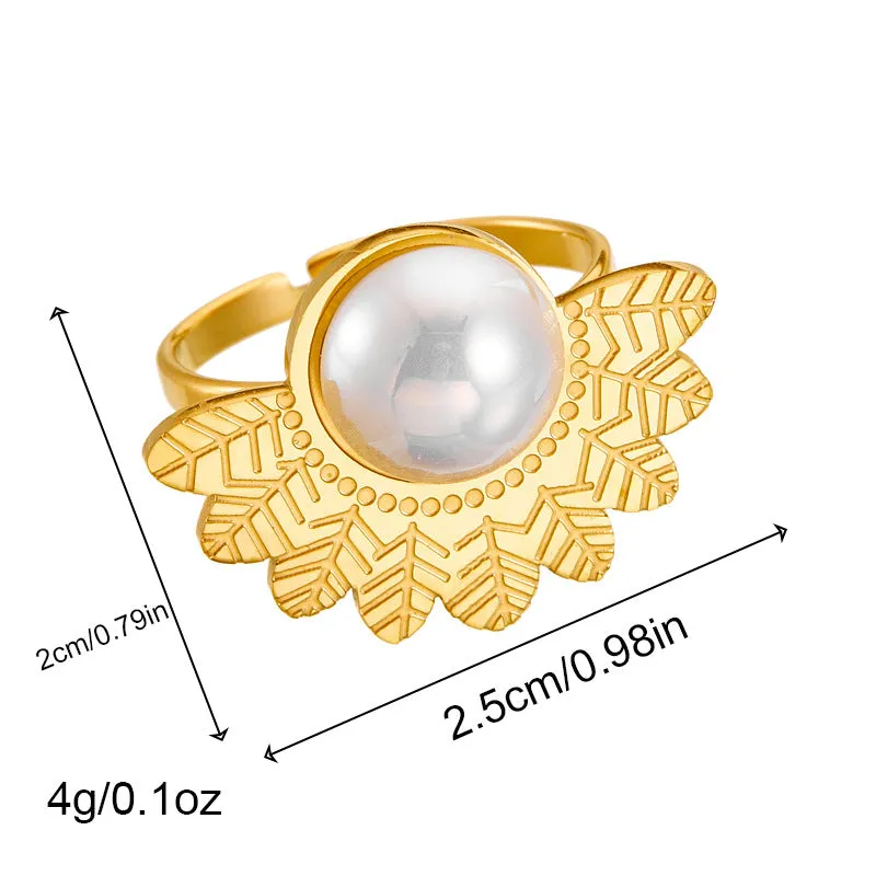 Fashion Women Fan-Shape Stainless Steel Electroplating Rings