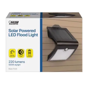 Feit LED Motion-Sensing Solar Powered LED Black Security Floodlight