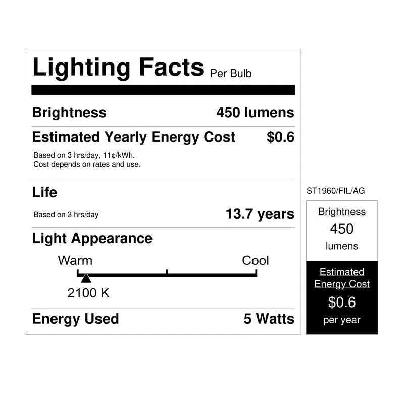 Feit Smart Home ST19 E26 (Medium) Smart-Enabled LED Bulb Amber 60 Watt Equivalence 1 pk