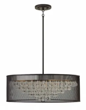 FIONA 8 LIGHT FOYER CHANDELER, BLACK