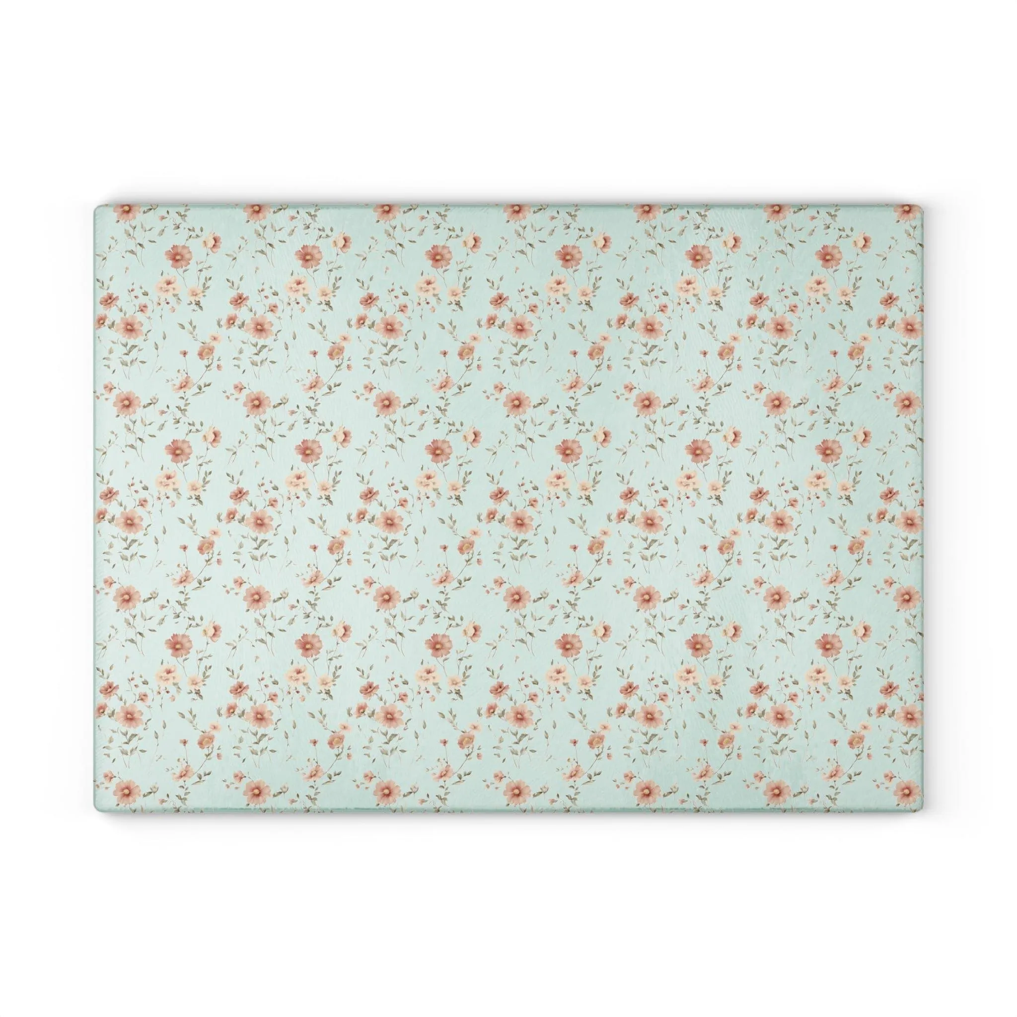 Floral Design Glass Cutting Board - Elegant Kitchen Decor & Gift Idea