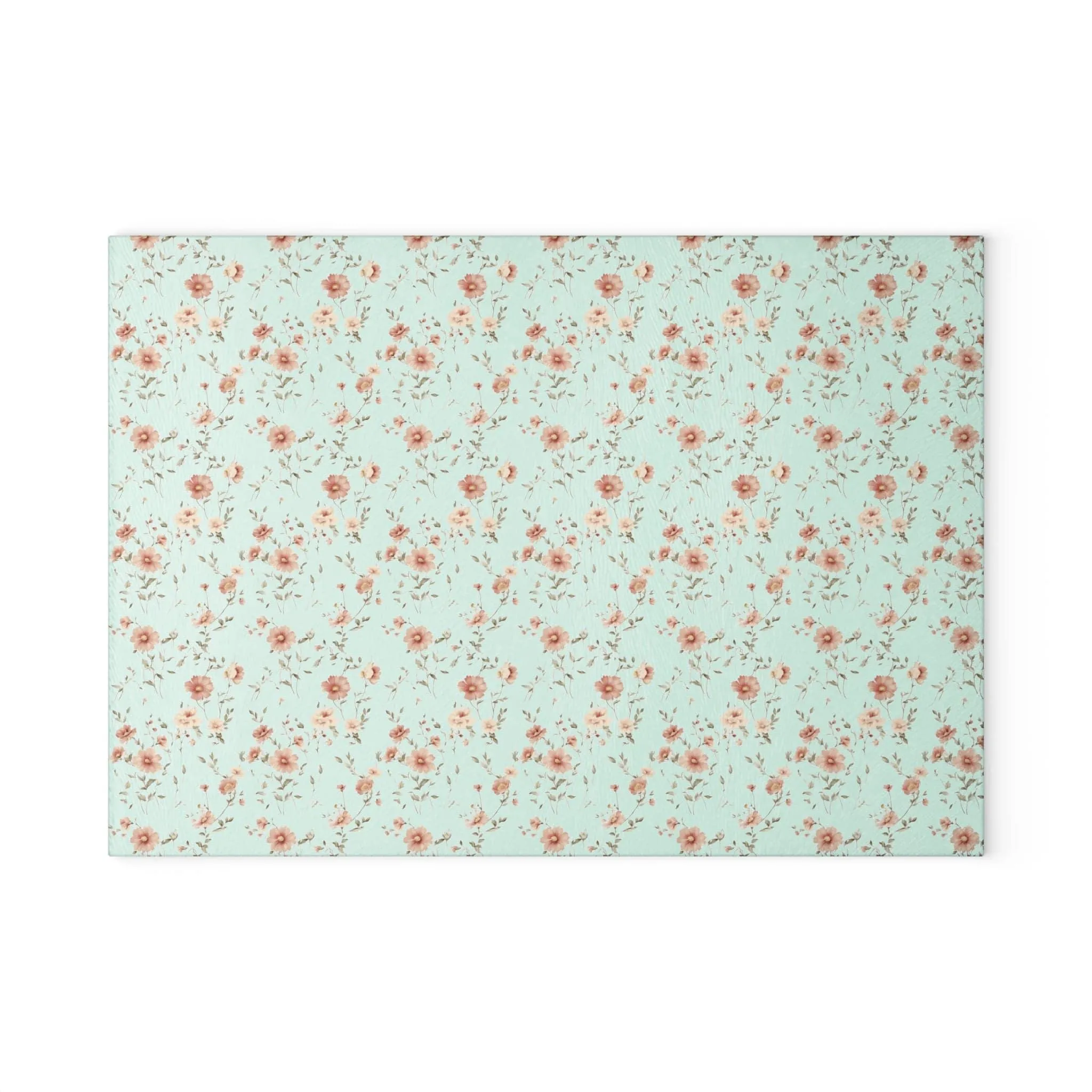 Floral Design Glass Cutting Board - Elegant Kitchen Decor & Gift Idea