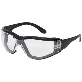 Foamed Safety Glasses for Construction, Woodworking, Laboratory Use - Fog and Scratch Resistance Rimless Glasses with Foam Padding - Eye Protection for Dust, Debris, Airborne Particles