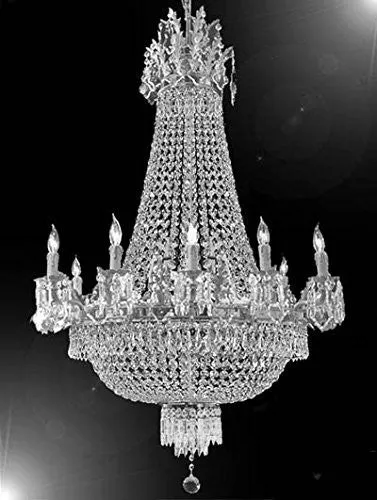 French Empire Crystal Chandelier Chandeliers Lighting W25" H32" 12 Lights - A93-Cs/1280/8 4