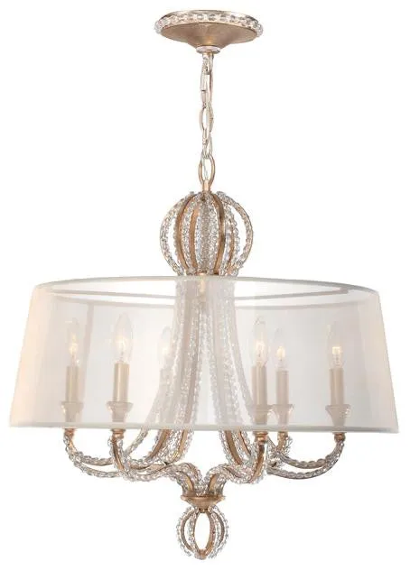 GARLAND 6 LIGHT CRYSTAL CHANDELIER, DISTRESSED TWILIGHT