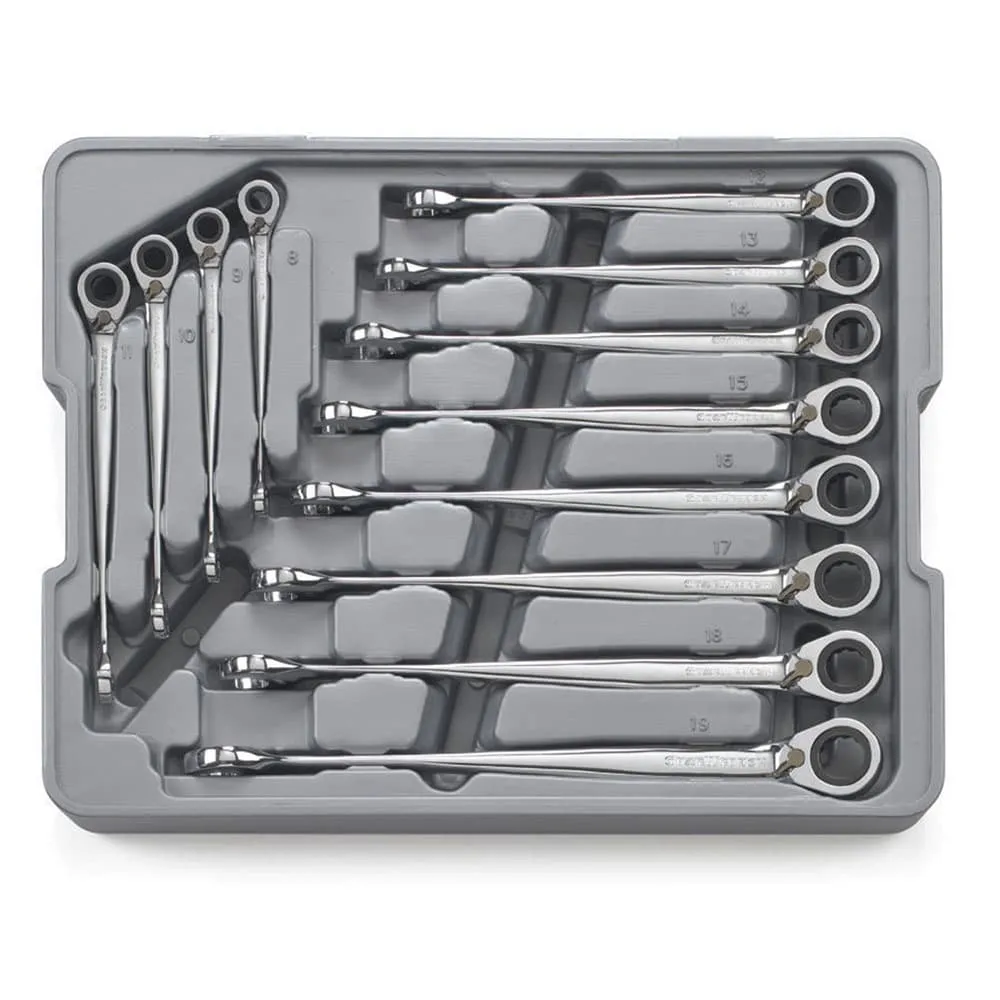 GearWrench 85388 12 Pc. 72-Tooth 12 Point Reversible XL X-Beam Ratcheting Combination Metric Wrench Set