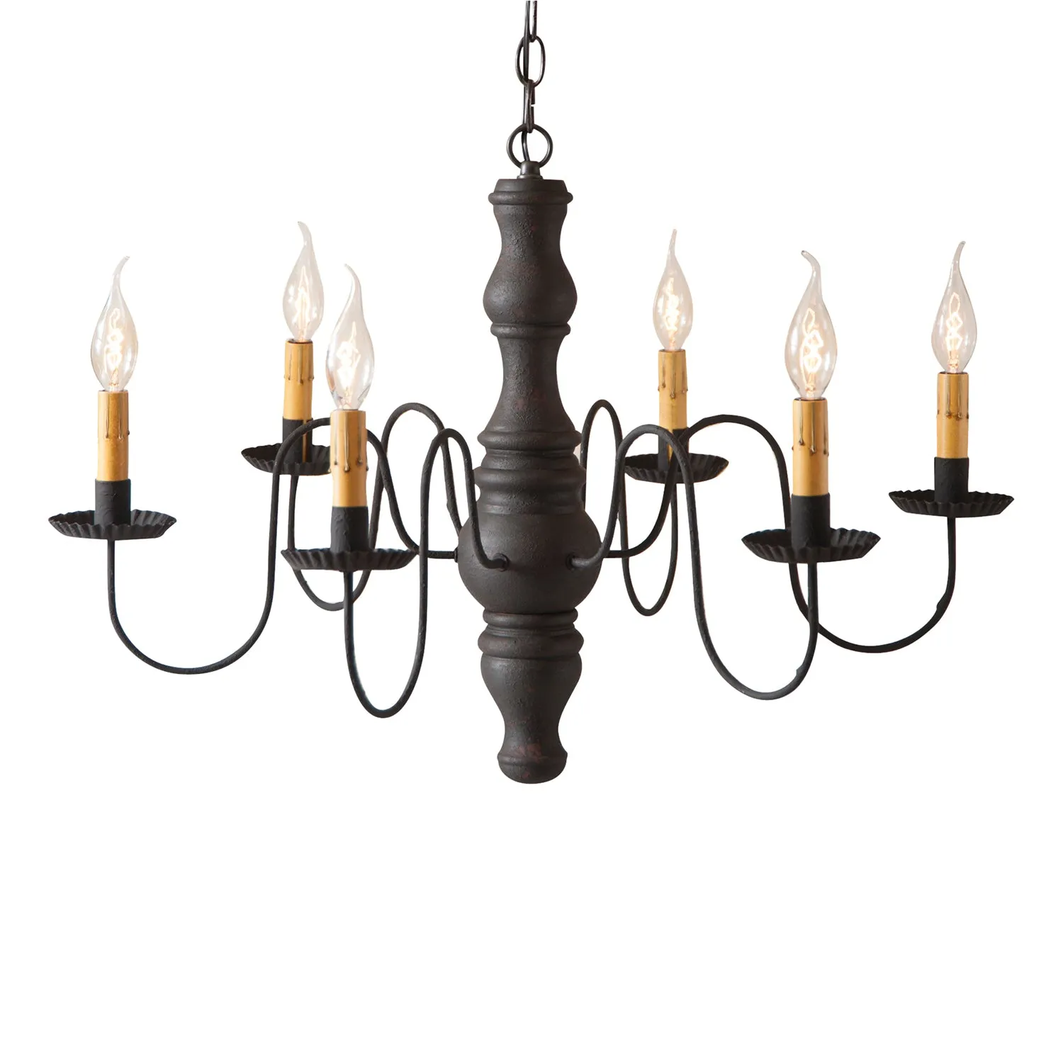 Gettysburg Wood Chandelier in Hartford Black over Red