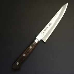 GOKADEN HAMMERED FINISH SUPER BLUE STEEL PETTY KNIFE  5.3"/135mm