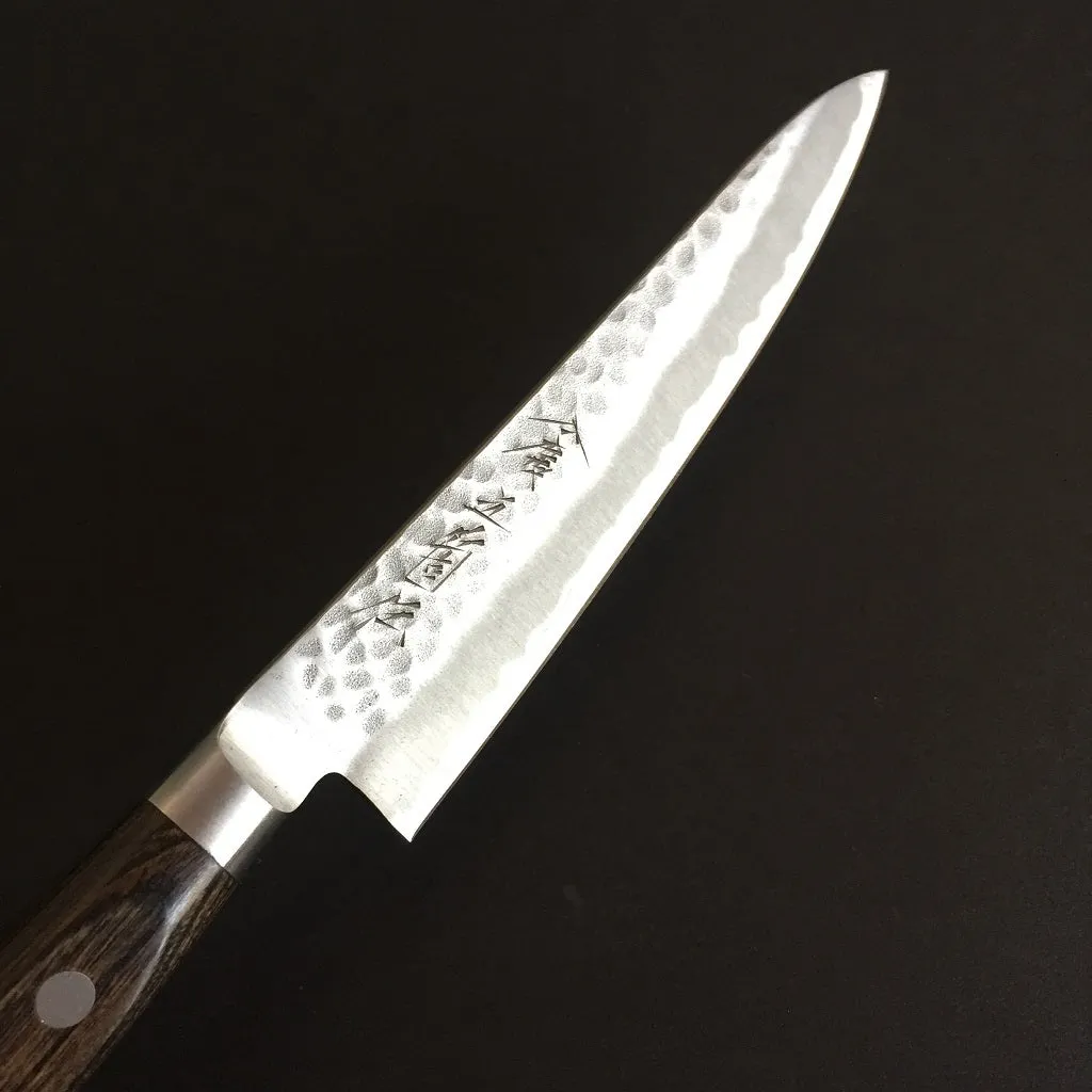 GOKADEN HAMMERED FINISH SUPER BLUE STEEL PETTY KNIFE  5.3"/135mm