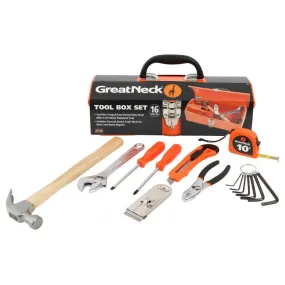 GreatNeck CTB9 Tool Box Set 16 Piece