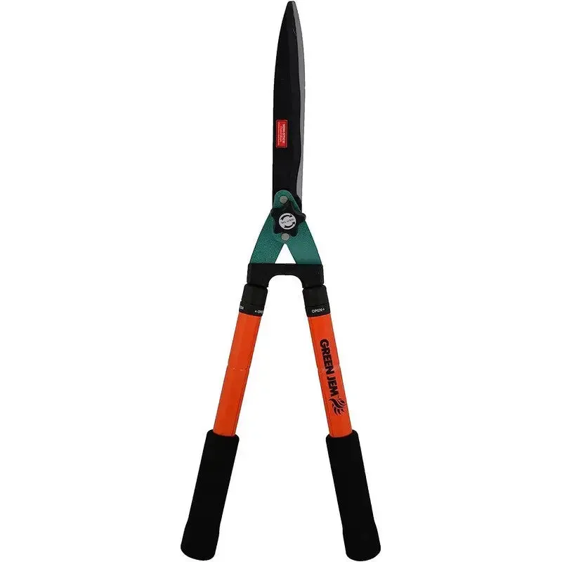 Green Jem Telescopic Hedge Shears Cutters Gardening Tool with Non-Stick Blades - Orange