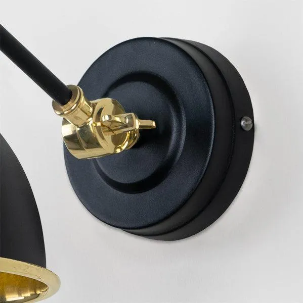 Hammered Brass Brindley Wall Light in Elan Black | From The Anvil