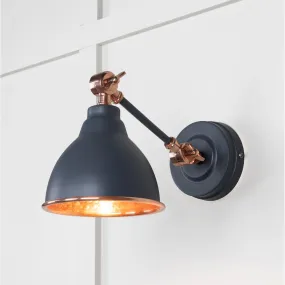 Hammered Copper Brindley Wall Light in Slate | From The Anvil