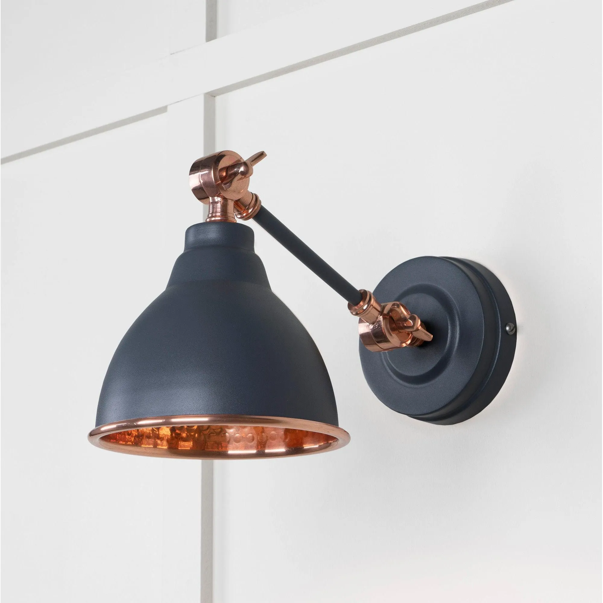 Hammered Copper Brindley Wall Light in Slate | From The Anvil