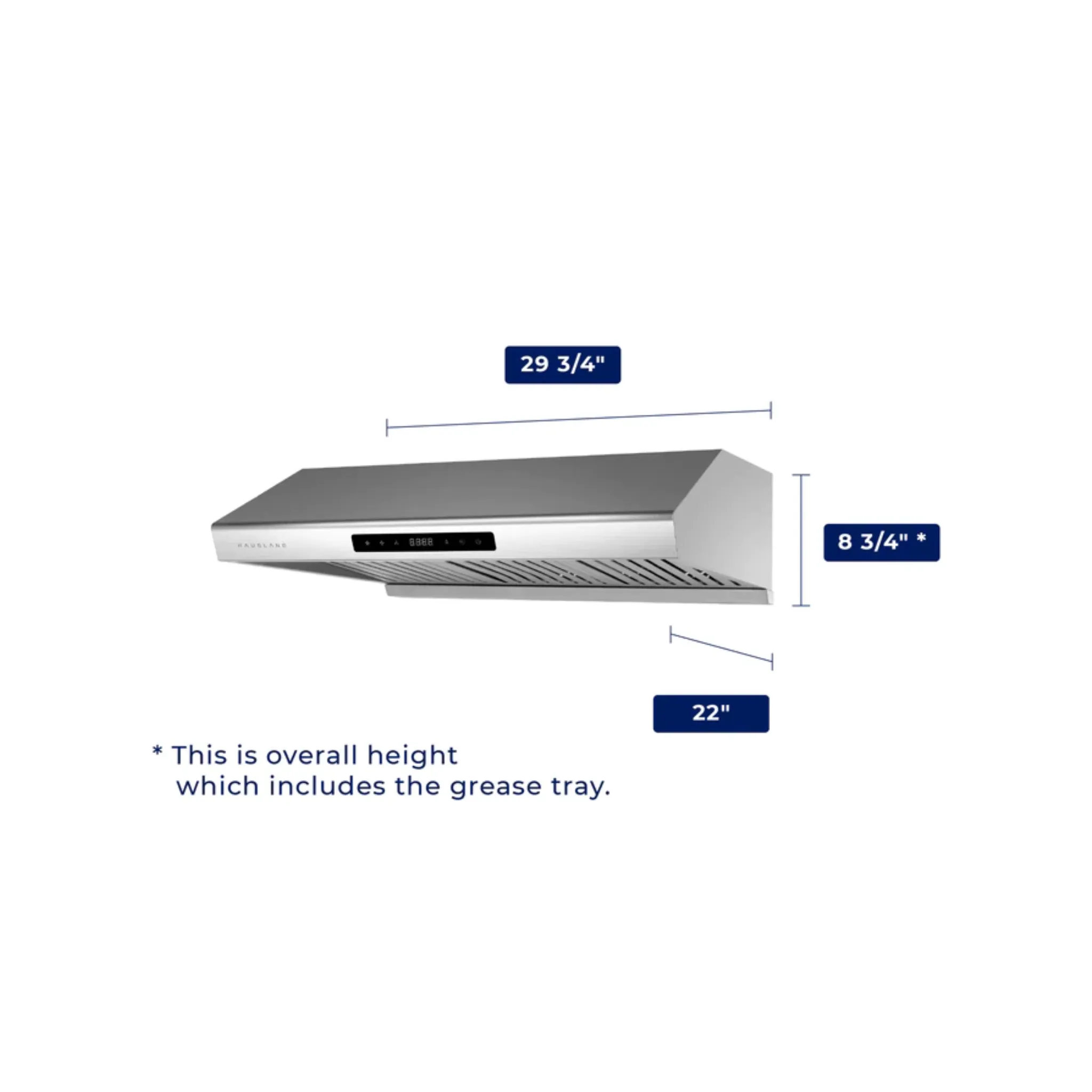 Hauslane 30" Chef  UC-PS10SS-30 900 CFM Ducted Stainless Steel Undercabinet Range Hood