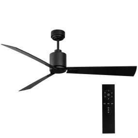 ILG8CF56B - iLIVING 56-Inch Quiet BLDC Indoor Ceiling Fan with Remote Control, 3 Blades 6 Speeds, 6300 CFM, Black/Wood Finish