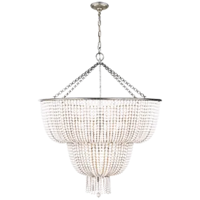 JACQUELINE TWO TIER CHANDELIER, BURNISHED SILVER LEAF