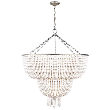 JACQUELINE TWO TIER CHANDELIER, BURNISHED SILVER LEAF