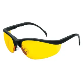 KD114 MCR Safety Klondike KD1 Series Safety Glasses, Amber Lens, Black Frame