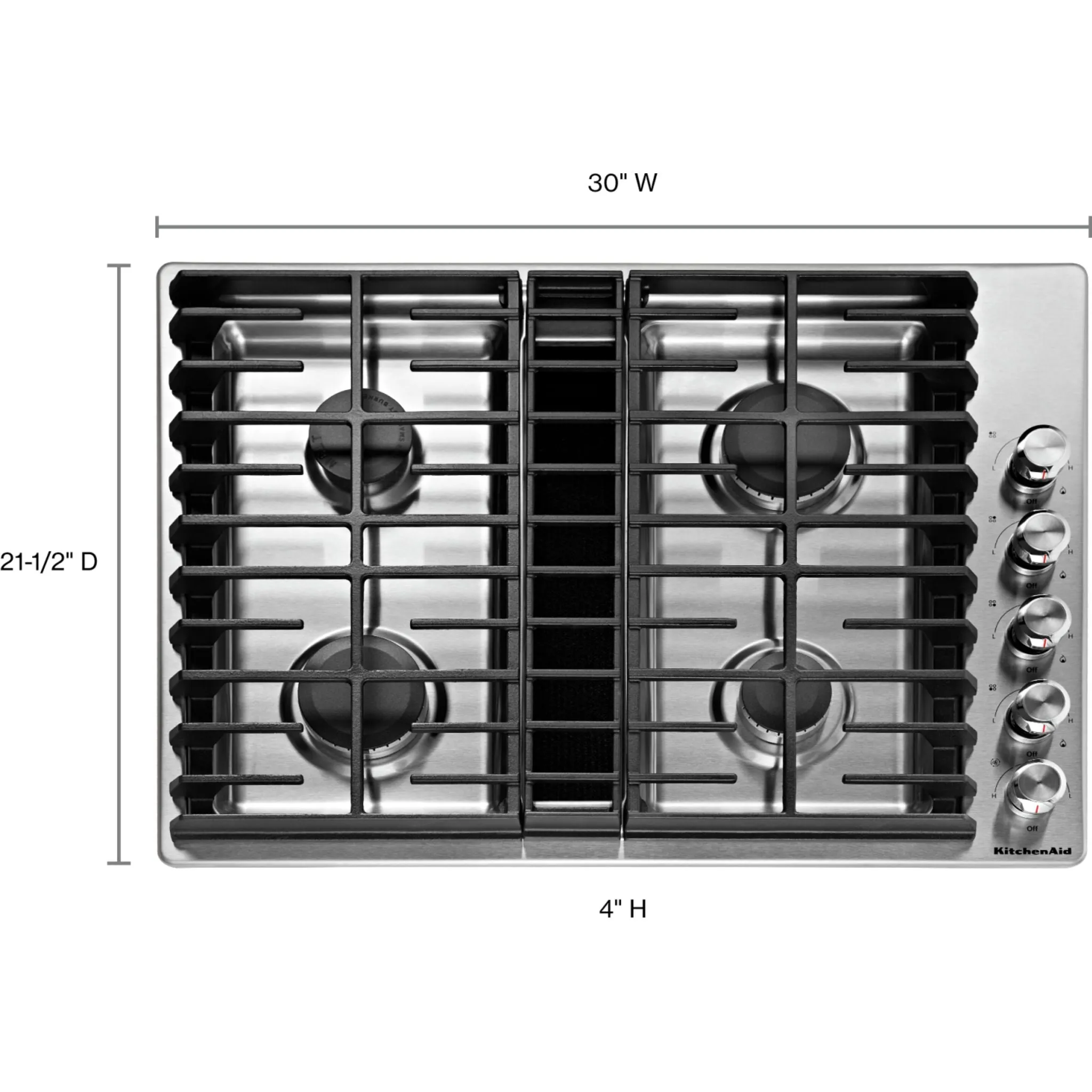 KitchenAid 30" Cooktop (KCGD500GSS) - Stainless Steel