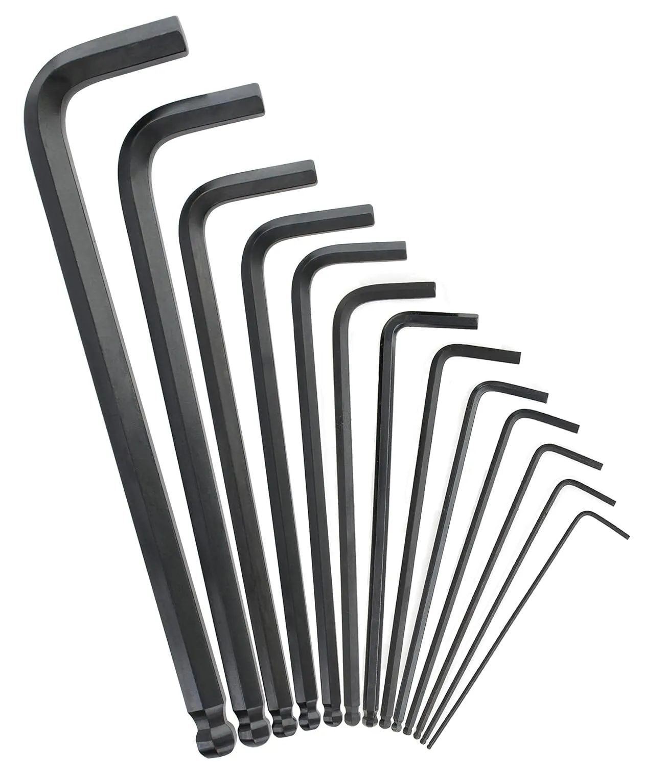 Kuber Industries Hex Key Allen Wrench Set with Ball End|Industrial Grade Allen Wrench Set|Bonus Free Strength Helping T-Handle 26" Piece Set (Black) (Pack Of 2)