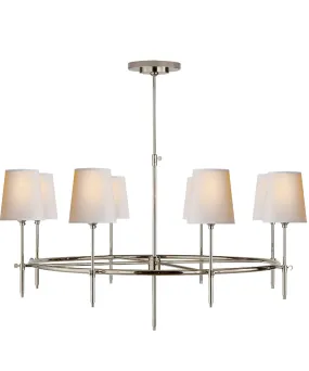 Large Bryant Ring Chandelier, Polished Nickel