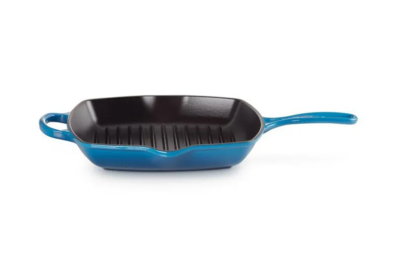 Le Creuset Signature Cast Iron Square Grillit 26cm Marseille Blue