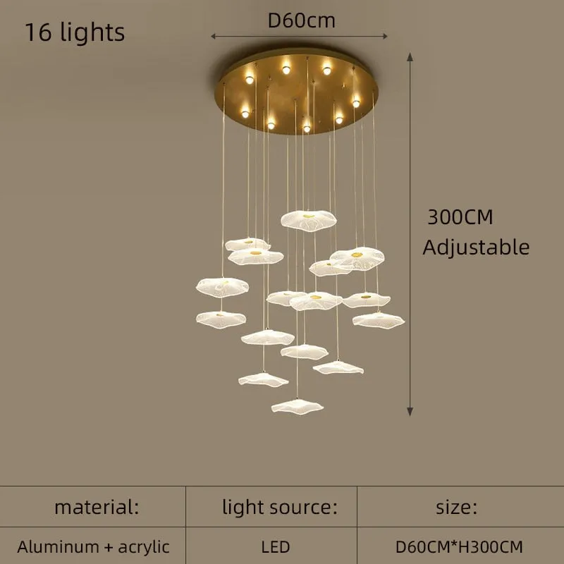 Lotus Leaf Chandelier: Elegant Lighting for Your Space