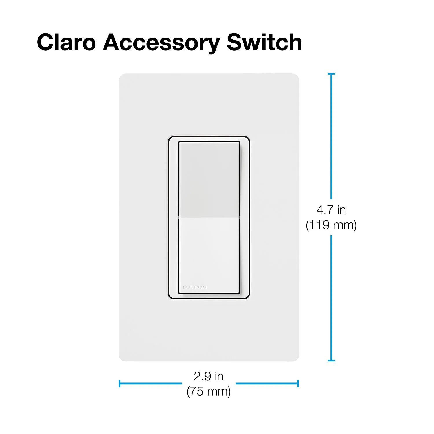 Lutron Caseta Claro Smart Accessory Switch, Not for Standalone Use, White