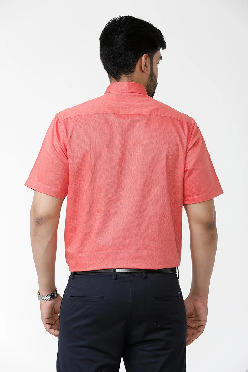 Luxor - Peach Red  Formal Shirts for Men | Ariser