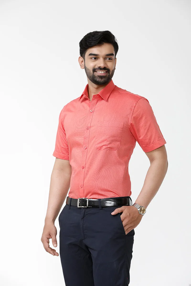 Luxor - Peach Red  Formal Shirts for Men | Ariser