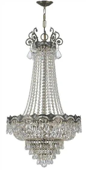 MAJESTIC 8 LIGHT CRYSTAL CHANDELIER, BRASS