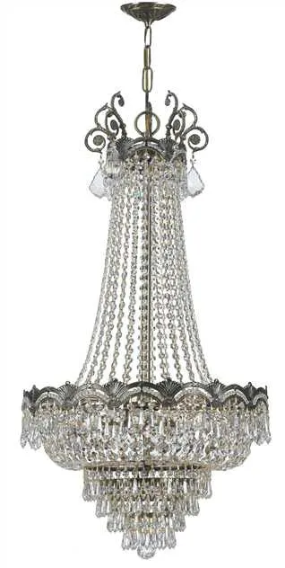 MAJESTIC 8 LIGHT CRYSTAL CHANDELIER, BRASS