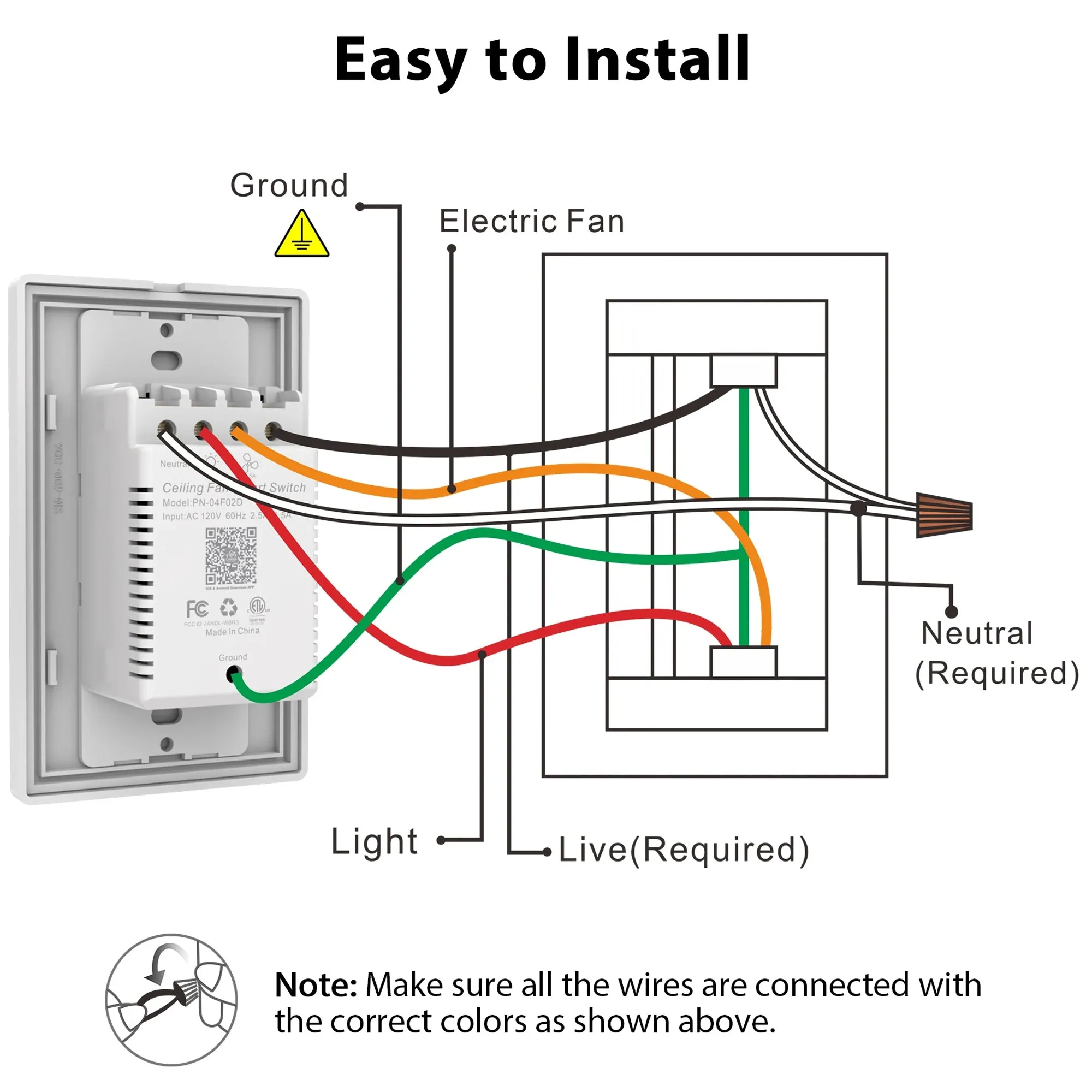 MALTA Dimmable Light Smart Wall Switch For Ceiling Fans(1-Gang), Works with Amazon Alexa, Google Assistant, and Siri Shortcuts