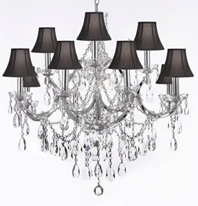 Maria Theresa Chandelier Lighting Crystal Chandeliers H30 "X W28" Chrome Finish With Shades - J10-Sc/Chrome/26049/12 1