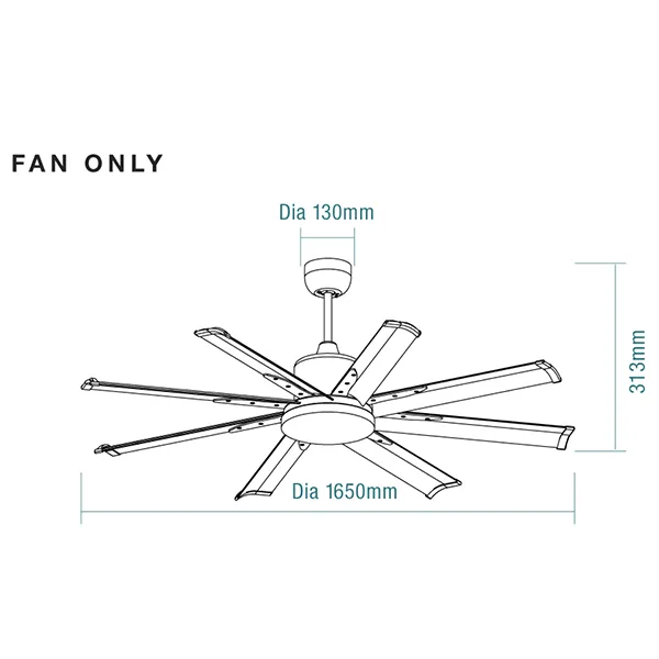 Martec Albatross 65in 165cm DC Ceiling Fan - Matt Black