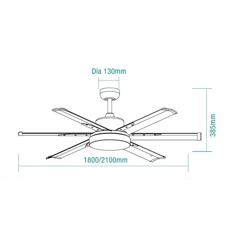 Martec Albatross 72" DC Ceiling Fan With 24W LED Light and Remote - White