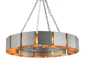 Mattone Matte Rusty Silver and Brushed Golden 16 Light Chandelier